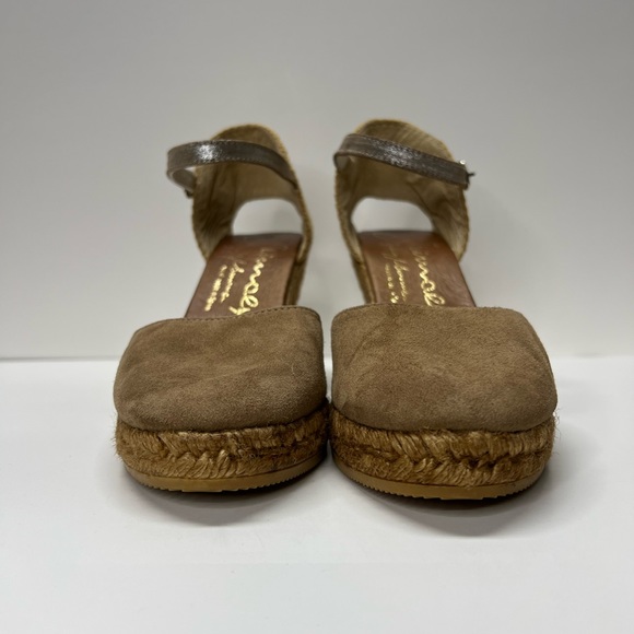 GIAMO ESPADRILLES wedge heels size 40/10 neutral rope wedge tan taupe - Picture 9 of 14